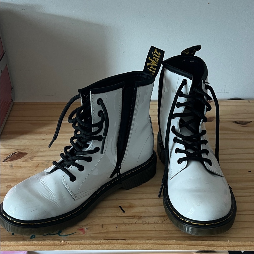 Dr. Martens Black and White Combat Boots